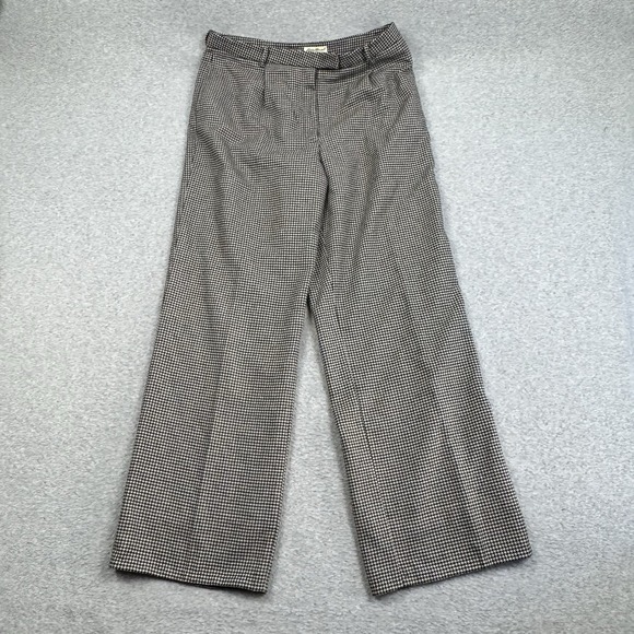 Eddie Bauer Pants - VTG 90s Eddie Bauer Houndstooth Wide Leg Pants Womens 16 Wool‎ Blend Pleated